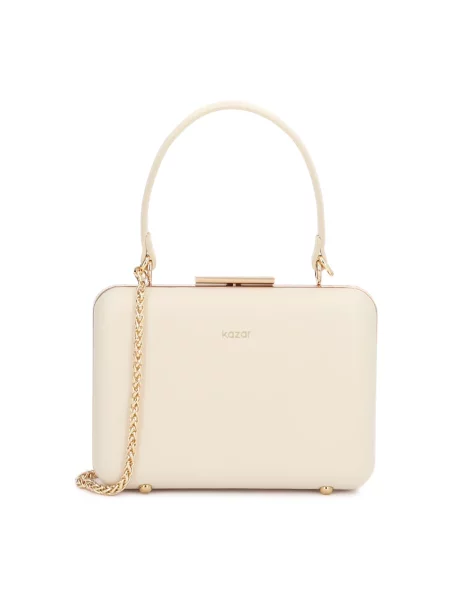Torebka skórzana Kazar skórzana beżowa