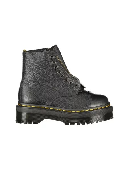 Botki Dr. Martens skórzane na platformie czarne
