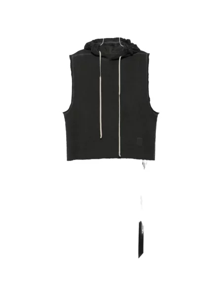 Hanorac cu glugă Rick Owens Drkshdw fără mâneci cu cordon negru