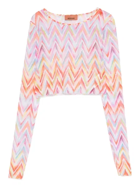 Top Missoni cu imagine roz
