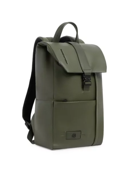 Rucsac Piquadro din piele cu cataramă verde