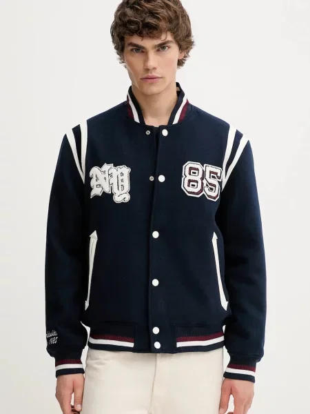 Bomber bunda Tommy Jeans tmavomodrá zimní