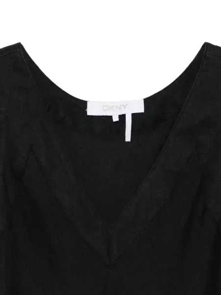 Rochie maxi Dkny cu decolteu în V de costum negru