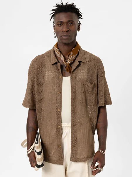 VAMOS CLO Košile hnědá