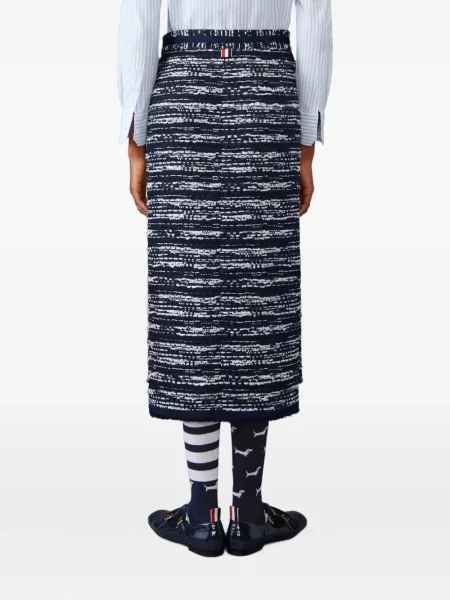Fustă Thom Browne din tweed albastru