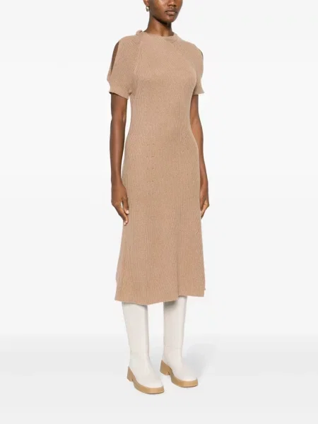 Midi šaty Stella Mccartney hnedá