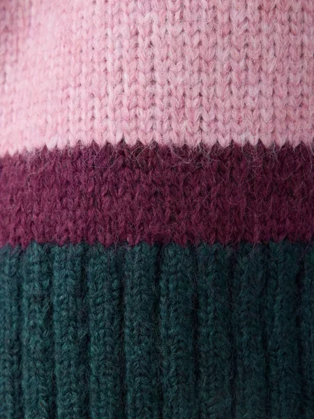Sweter dzianinowy w paski ciemnozielony Dzieci lata MANGO KIDS
