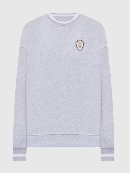 Меланжевий світшот з емблемою Brunello Cucinelli сірий