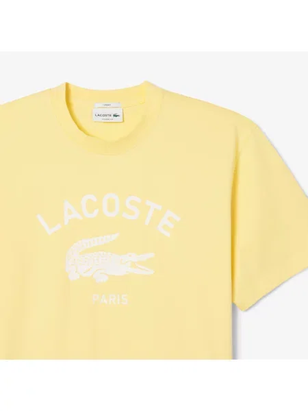 Lacoste T-Shirt Z Nadrukiem żółta