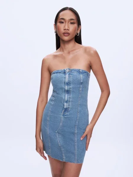 Сукня міні LTB Jeans бавовна/еластан блакитний