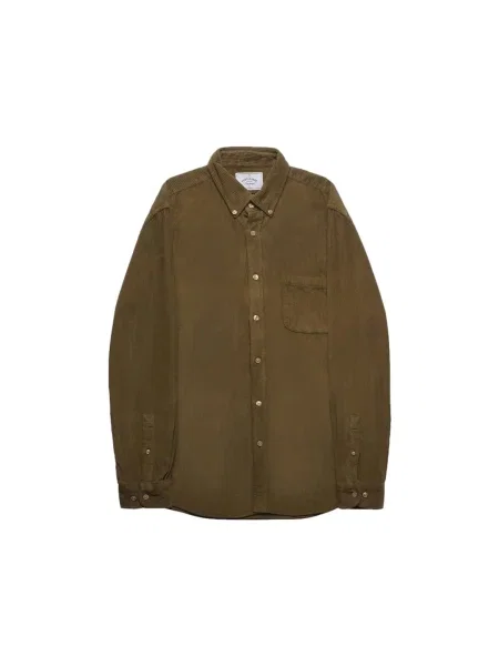 Cămașă Portuguese Flannel cu mâneci lungi de flanelă lungă kaki