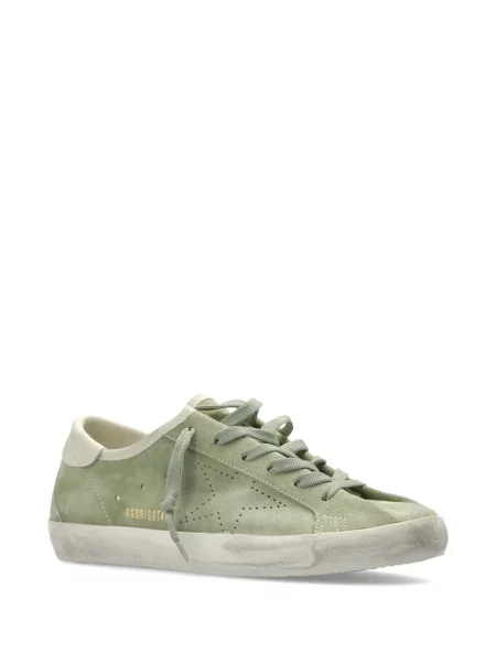 Sneakerși Golden Goose din piele de căprioară verde