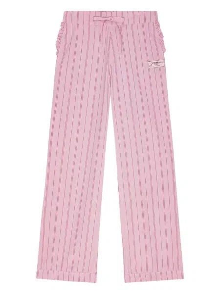 Pantaloni Ganni cu dungi roz