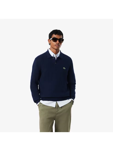 Lacoste Dziana Koszulka Polo Z Długim Rękawem I Krój Classic Fit granatowa