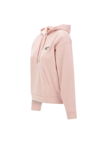 Bluza z kapturem Lacoste polarowa z kapturem różowa