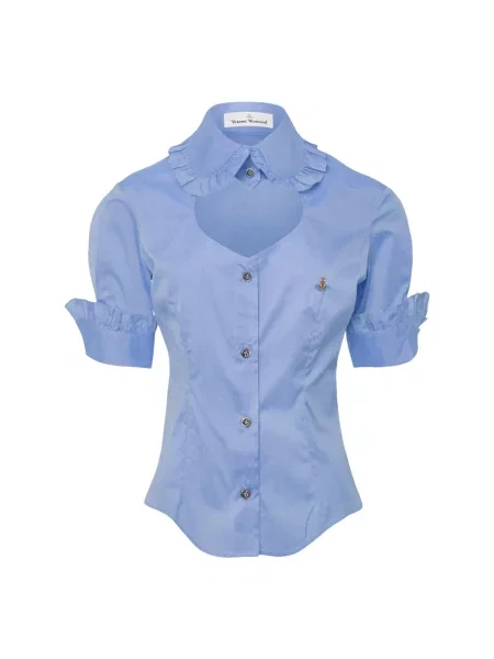 Koszula Vivienne Westwood z falbankami niebieska