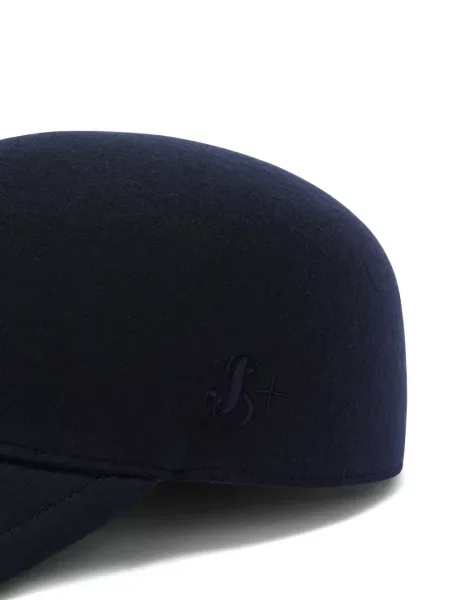 Siuvinėtas vilnonis kepurė su snapeliu Jil Sander mėlyna