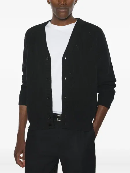 Cardigan Maison Kitsune de lână lung negru