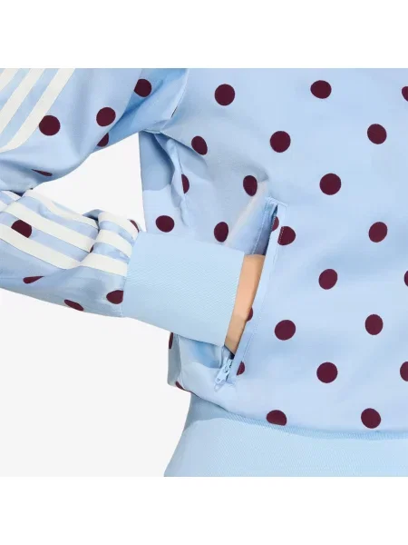 Сатенен бягане топ Adidas Originals на точки светлосиньо