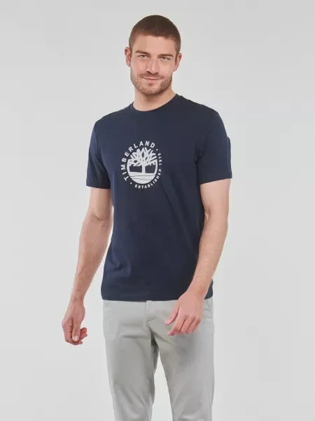 Grafika tričko Timberland s autogramom čierna