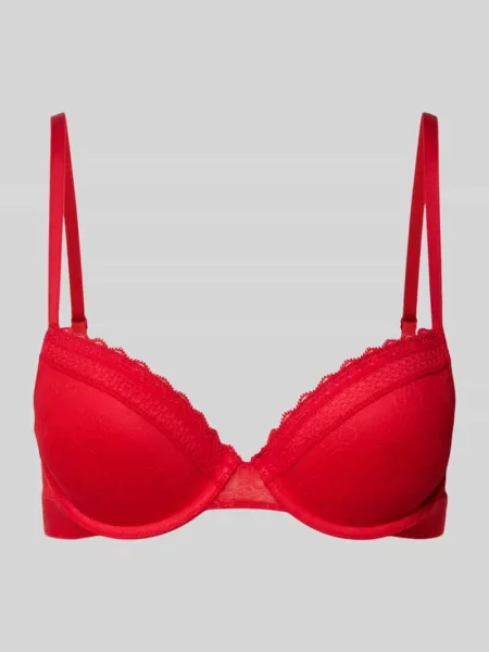 Biustonosz z koronkowym wykończeniem model „SARTORIAL PUSH-UP” Hugo czerwony