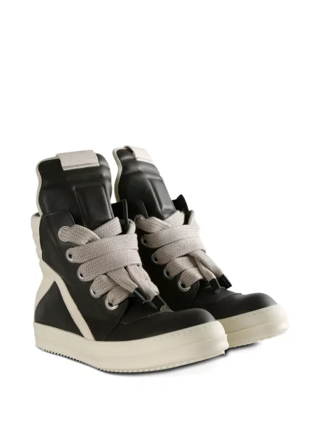 Sneakerși Rick Owens cu șireturi din piele negru