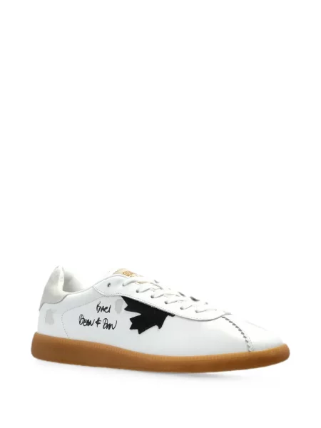 Sneakerși Dsquared2 din piele cu aplicații alb
