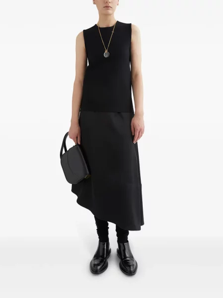 Top Jil Sander s okruglim izrezom crna