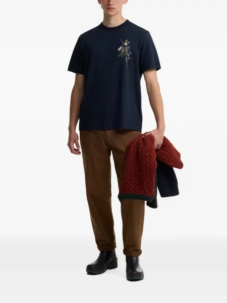 Tricou Barbour cu imagine albastru