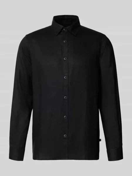 Koszula casualowa o kroju regular fit z czystego lnu S.oliver Red Label czarna