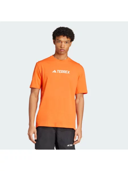 Koszulka Adidas Terrex Classic Logo krótki rękaw pomarańczowy intensywny XS biały