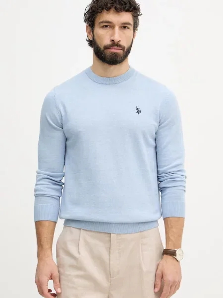U.S. Polo Assn. pulover bombažen DHM KNIT modra