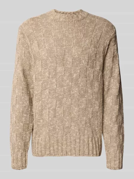 Sweter z dzianiny z prążkowanymi wykończeniami model ‘KYLOE’ Carhartt Work In Progress beżowy