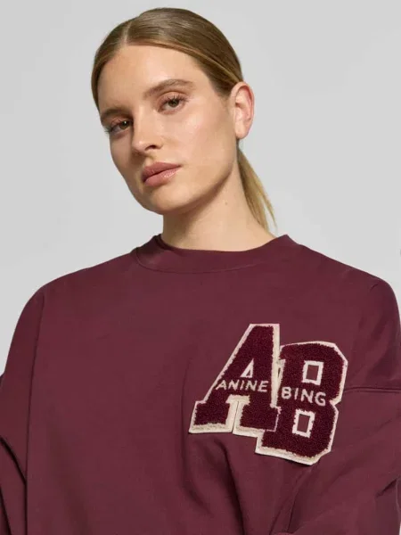 Oversize’owa bluza dresowa z bawełny Anine Bing czerwona