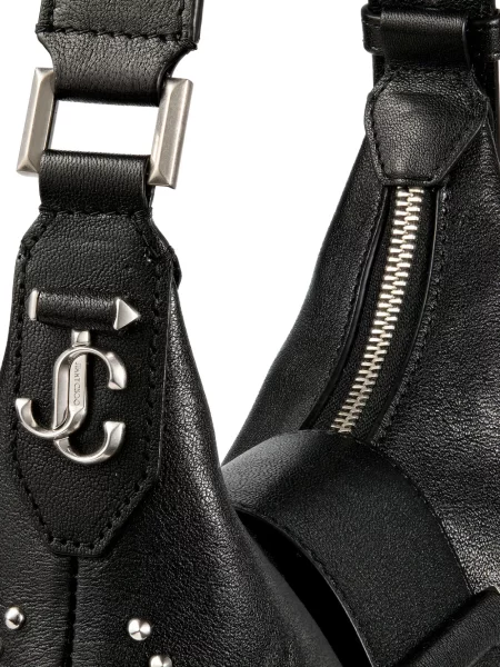 Geanta hobo Jimmy Choo cu perle negru