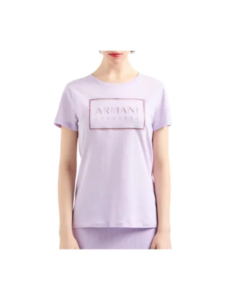 Koszulka Armani Exchange z krótkim rękawem fioletowa