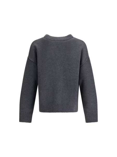 Sweter Ami Paris wełniany z logo czarny