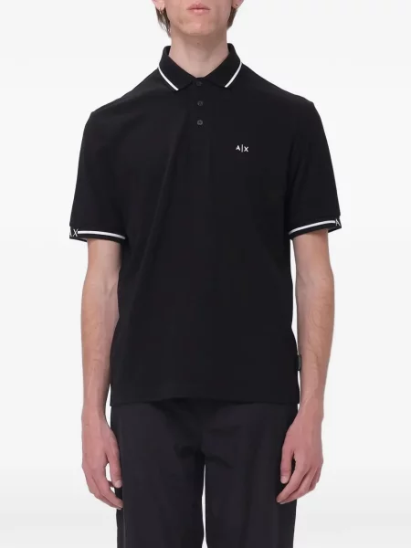 Polo Armani Exchange με κέντημα μαύρο