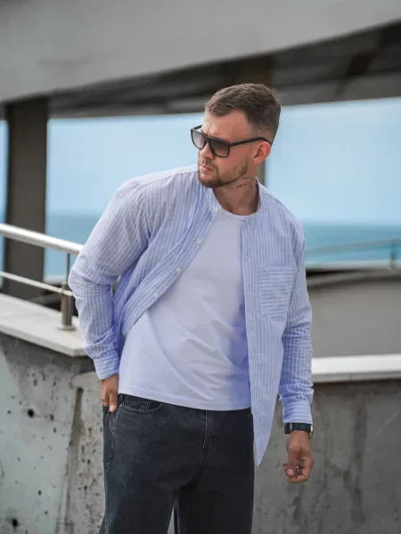 Рубашка Teamv голубая