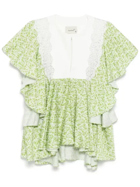 Top Bambah cu model floral verde