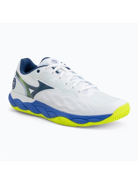 Кросівки тенісні Mizuno Wave Enforce Court AC white/dazzling blue/ lightning білі