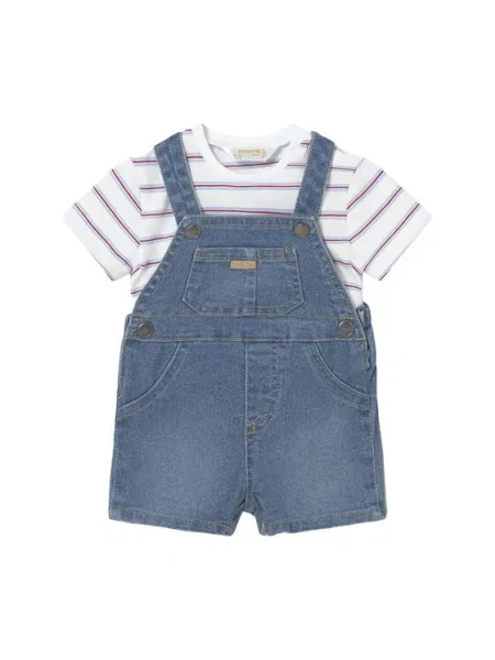 Mayoral Set tricou și salopetă albastru