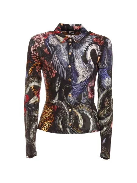 Cămașă Just Cavalli cu imagine negru