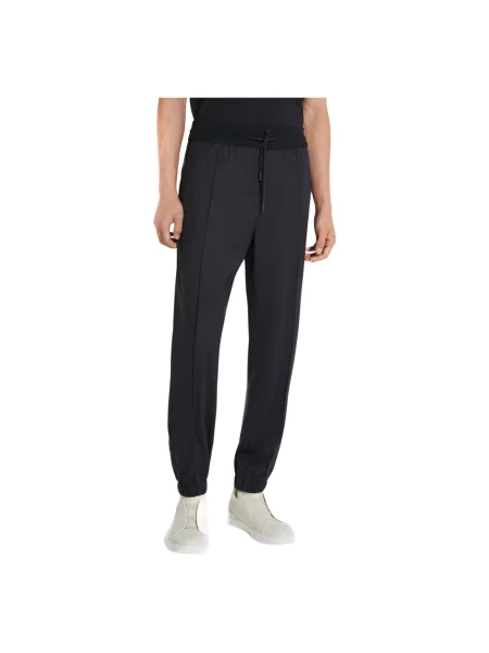 Joggery Zegna wełniane czarne