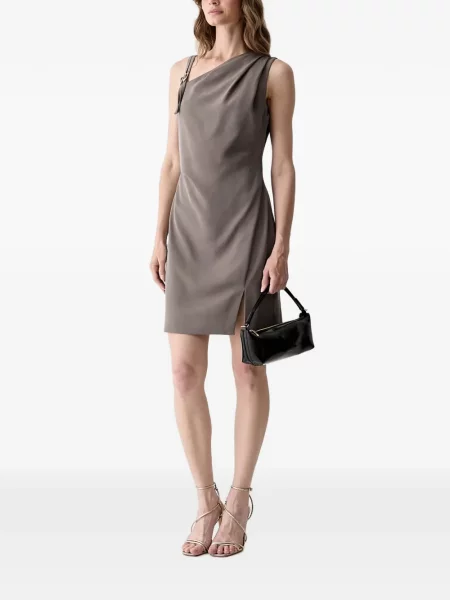 Rochie mini Guess asimetrică maro