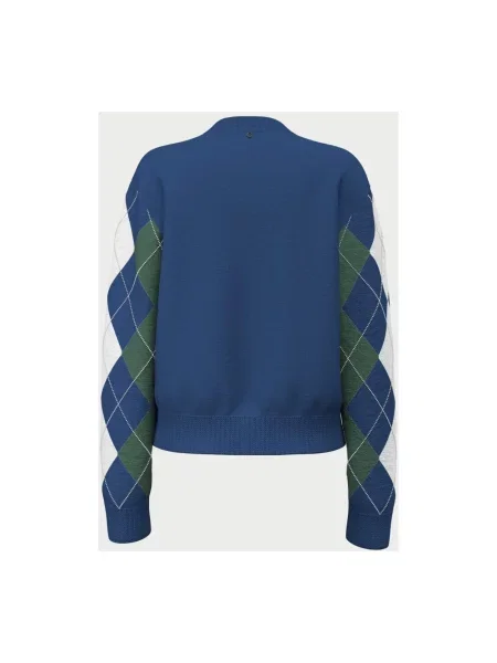Dzianinowy sweter Guess niebieski