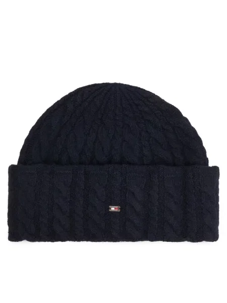 Tommy Hilfiger czapka beanie z wełną granatowa