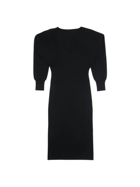 Sukienka midi Parosh wełniana czarna