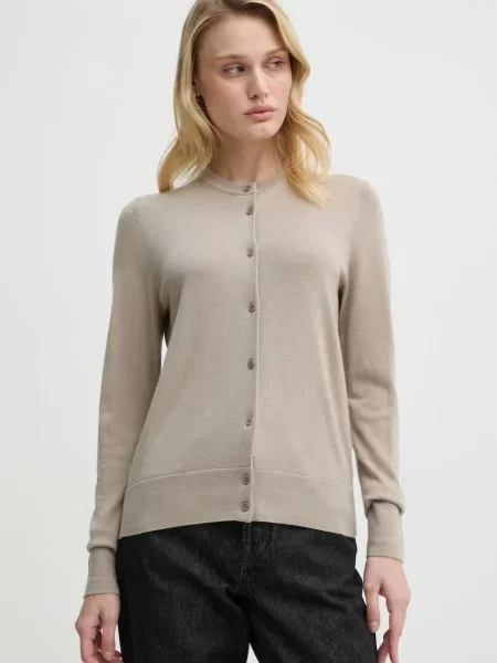 Вълнена жилетка Filippa K сиво от лека материя бежово