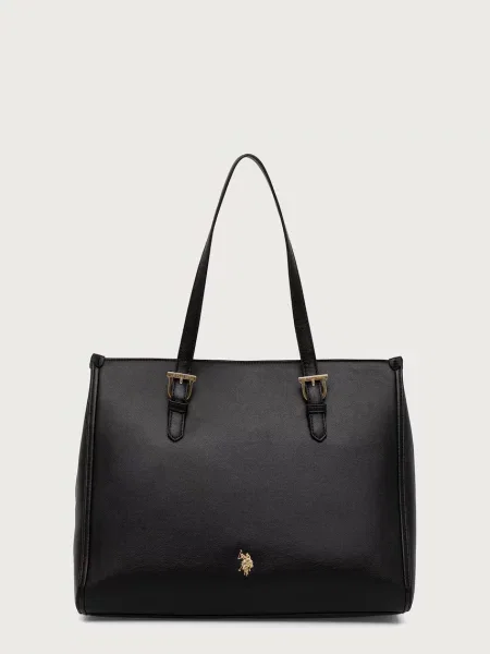 U.S. Polo Assn. geantă shopper pentru femei cu imitație de piele NANTUCKET negru